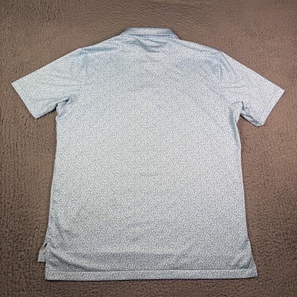 Peter Millar Summer Comfort The Lizard King Polo Shirt Mens L Blue Performance - Picture 5 of 8